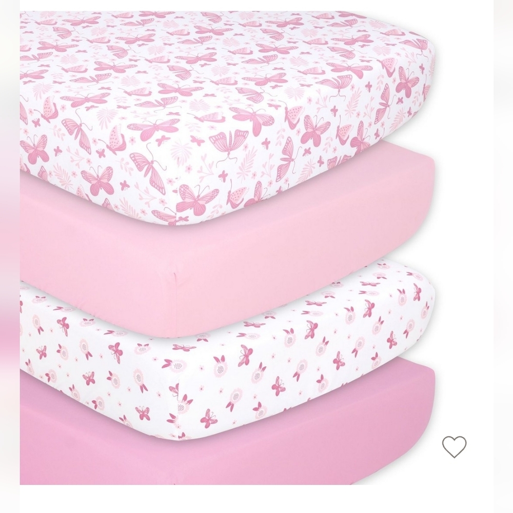 The Peanutshell Pink Crib Sheets